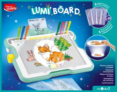 Maped Creativ, tabla alba iluminata cu sabloane de trasare