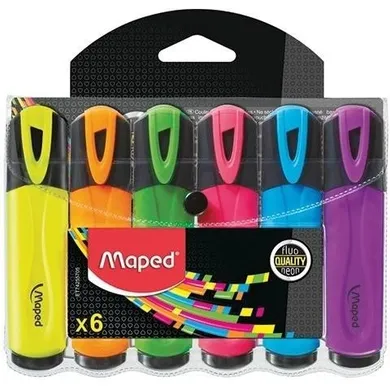 Maped, markere evidentiatoare fluorescente, 6 culori