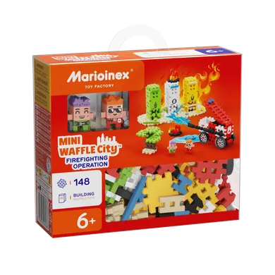 Marioinex, Mini Waffle, City, Actiunea Pompierilor, set de constructie, 148 piese