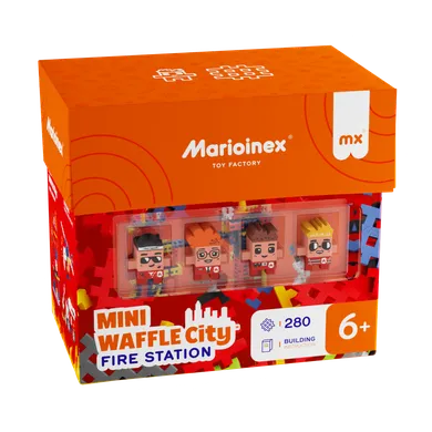 Marioinex, Mini Waffle, City, Statia de pompieri, set de constructie, 280 piese