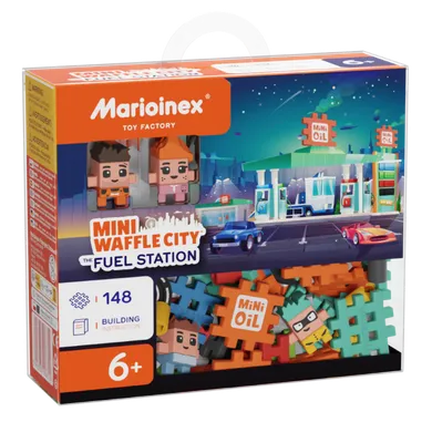 Marioinex, Mini Waffle, City, Statie de alimentare cu combustibil, set de constructie, 148 piese