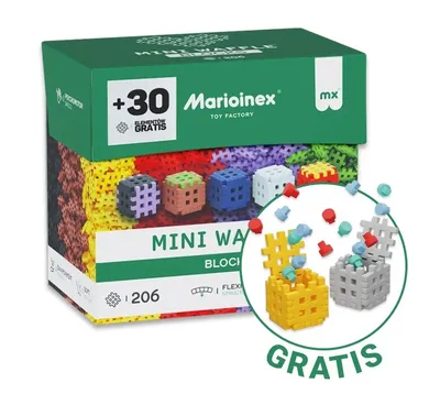 Marioinex, Mini Waffle, Green Blocks, set de constructie, 206 + 30 piese gratuit