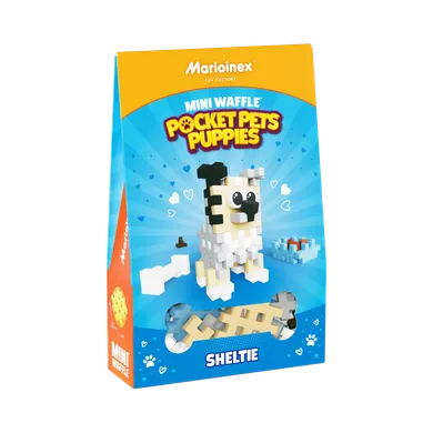 Marioinex, Mini Waffle, Pocket Pets Puppies, Caine ciobanesc de Shetland, set de constructie, 49 piese