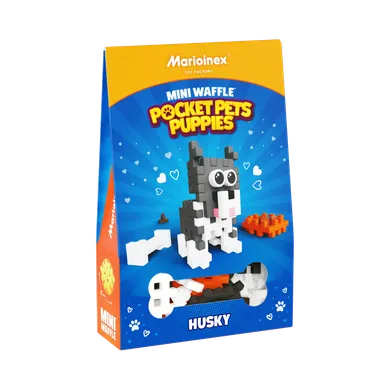Marioinex, Mini Waffle, Pocket Pets Puppies, Husky, set de constructie, 44 piese