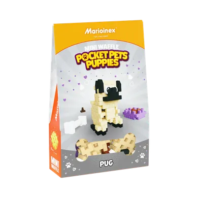 Marioinex, Mini Waffle, Pocket Pets Puppies, Mops, set de constructie, 42 piese