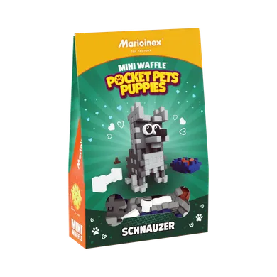 Marioinex, Mini Waffle, Pocket Pets Puppies, Schnauzer, set de constructie, 49 piese