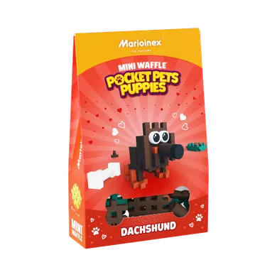 Marioinex, Mini Waffle, Pocket Pets Puppies, Teckel, set de constructie, 43 piese