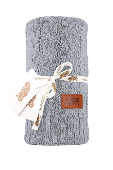 Maya Moo, patura din bumbac, Light Grey, 80-100 cm