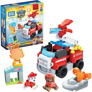 Mega Bloks, Paw Patrol, Marshall, masina si figurina, set de constructie, 34 piese