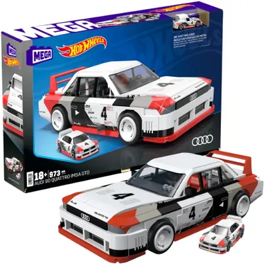 MEGA Hot Wheels, Audi 90 Quattro IMSA GTO, set de constructie, 973 piese