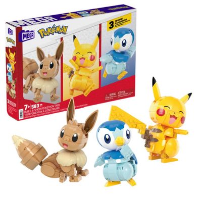 MEGA Pokemon, Build & Show Pokemon Trio, set de constructie, 583 piese