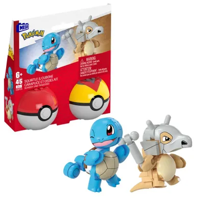 MEGA Pokemon, Squirtle si Cubone, set de constructie, 45 piese