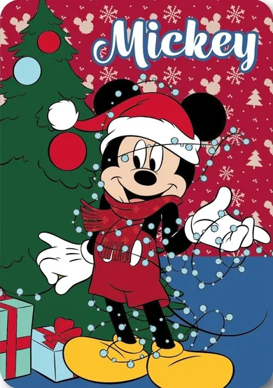 Mickey Mouse, patura din fleece, Craciun, 100-140 cm
