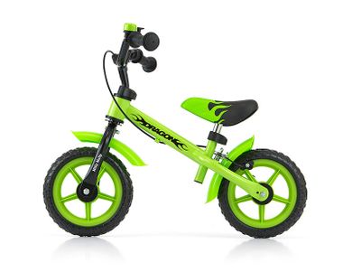 Milly Mally, Dragon, bicicleta fara pedale cu frana, Verde