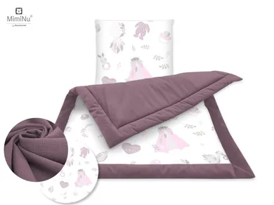 MimiNu, Baby Shower, set lenjerie pentru carucior, roz, 60-75 cm