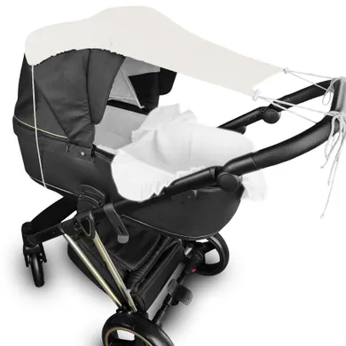 MimiNu, baldachin pentru carucior, protectie de soare, muselina de bumbac, crema