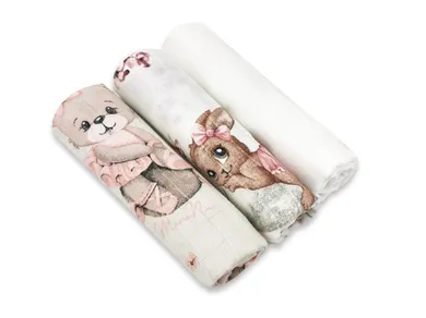 MimiNu, Balerina, scutece din tetra, roz, 70-80 cm, 3 buc.