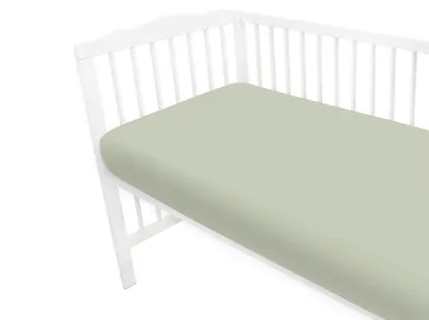 MimiNu, cearceaf cu elastic, jersey, verde olive, 120-60 cm