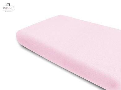 MimiNu, cearceaf frotte cu elastic, roz, 80-160 cm