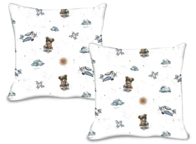 MimiNu, Duo, Ursuleti, fata de perna, albastru, 40-40 cm, 2 buc.