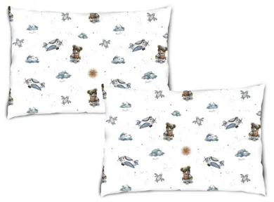 MimiNu, Duo, Ursuleti, fata de perna, albastru, 60-40 cm, 2 buc.