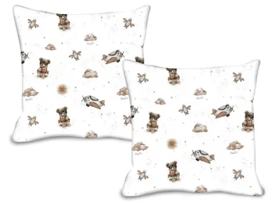 MimiNu, Duo, Ursuleti, fata de perna, bej, 40-40 cm, 2 buc.