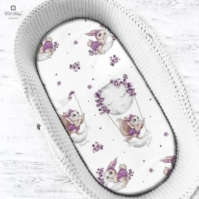 MimiNu, Lili, cearceaf pentru carucior, violet, 35-80 cm