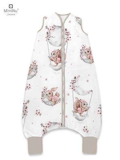 MimiNu, Lili, sac de dormit de vara cu picioare, roz, marime M, 2-6 ani