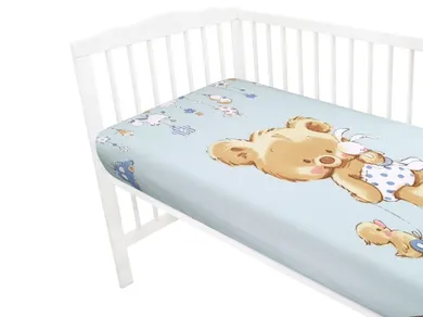 MimiNu, Mika, cearceaf cu elastic, 120-60 cm, albastru