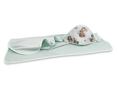 MimiNu, Pirati, halat de baie, termofrotte, menta verde, natural, 100-100 cm