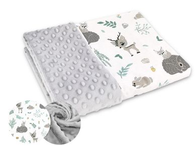 MimiNu, Prieteni de padure, patura minky, 75-100 cm