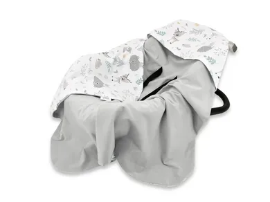 MimiNu, Prieteni de padure, sac de dormit pentru scaun auto, jersey, 90-90 cm, gri