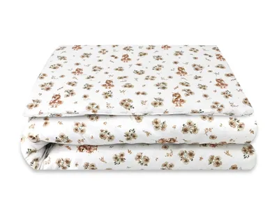 MimiNu, Rate, set lenjerie de pat single, bumbac, bej, 120-90 cm