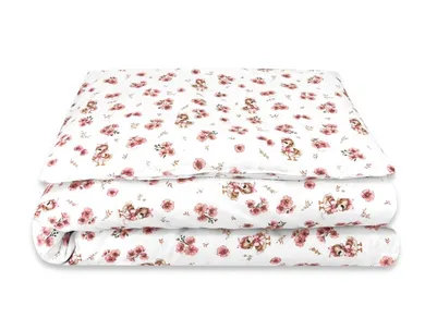 MimiNu, Rate, set lenjerie de pat single, bumbac, roz, 120-90 cm