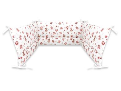 MimiNu, Ratuci, aparatori pentru patut din bumbac, 180-30 cm, roz