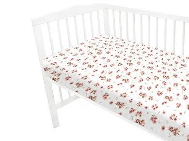 MimiNu, Ratuci, cearceaf cu elastic, roz, 60-120 cm