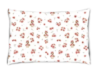 MimiNu, Ratuci, fata de perna, din bumbac, roz, 60-40 cm