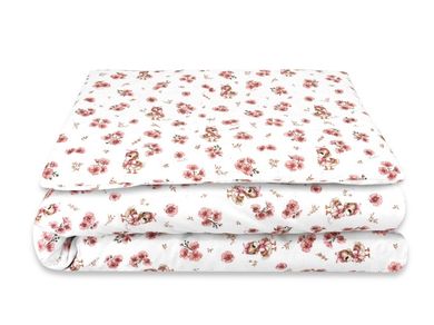 MimiNu, Ratuci, set lenjerie de pat single cu umplutura, roz, 120-90 cm