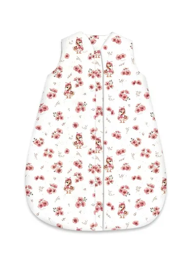 MimiNu, Ratuste, Avi, sac de dormit cu fermoar, bumbac, TOG 1.5-1.75, roz, marime 74 cm, 3-12 luni