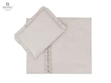 MimiNu, Royal, set lenjerie de pat single cu umplutura pentru carucior, bej, 60-70 cm