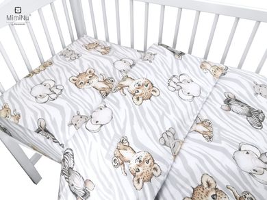 MimiNu, Safari Natural, set lenjerie de pat single, 90-120 cm