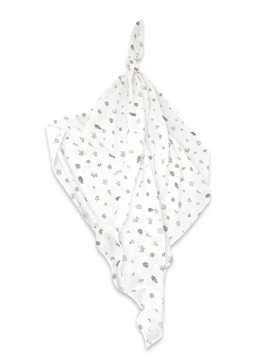 MimiNu, scutec din muselina, frunze bej, 120-120 cm