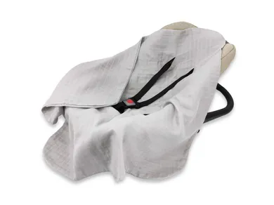 MimiNu, scutec din muselina pentru scaun auto, gri, 80-80 cm