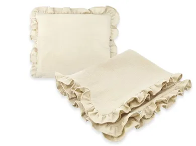 MimiNu, set: patura 75-100 cm + perna 30-40 cm, muselina, bej