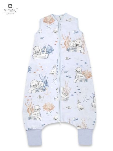 MimiNu, Sigilii, sac de dormit subtire de vara, TOG 0.5, albastru, marime M, 2-6 ani