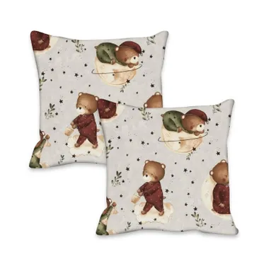 MimiNu, Ursulet pe luna, fata de perna, 40-40 cm, 2 buc.