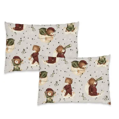 MimiNu, Ursulet pe luna, fata de perna, 40-60 cm, 2 buc.