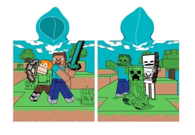Minecraft, poncho, prosop cu gluga, 55-110 cm