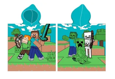 Minecraft, poncho, prosop cu gluga, 55-55 cm