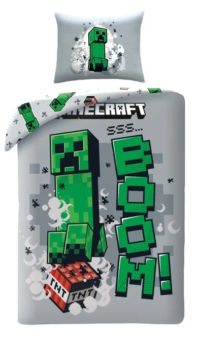 Minecraft, set lenjerie de pat single, 140-200 cm